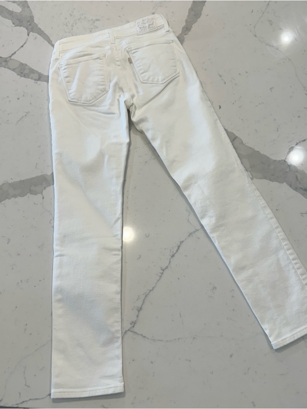 Levi’s 712 Slim White Jeans Size 26 High Rise Slim Straight Denim - Picture 3 of 8